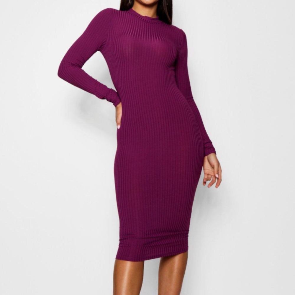 Boohoo Ribbed Dress NWT
